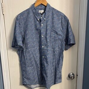 GAP Men's Casual Blue Sailboat Printed Shirt